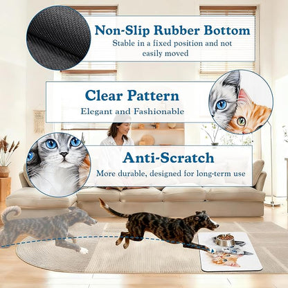 Cute Cats Pet Food Mat for Cats and Dogs–Christmas Stocking Absorbent Quick Dry - Image 4