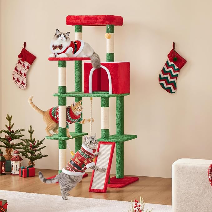 Yaheetech 63in Christmas Cat Tree - Image 9