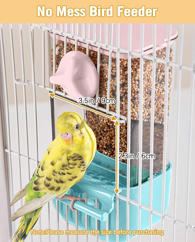 BNOSDM No Mess Bird Cage Feeders Automatic Bird Feeder Parrot Cage Accessories - Image 3