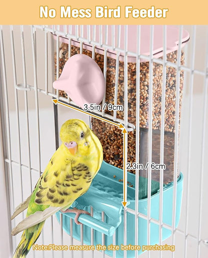 BNOSDM No Mess Bird Cage Feeders Automatic Bird Feeder Parrot Cage Accessories - Image 3