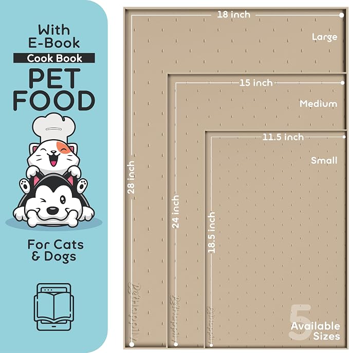Dog Food Mat - Raised Edges Dogs Mat - Image 2