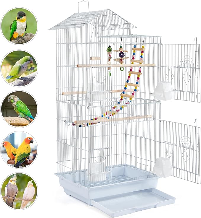 Yaheetech 39-inch Roof Top Medium Parakeet Bird Cages - Image 3