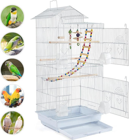 Yaheetech 39-inch Roof Top Medium Parakeet Bird Cages - Image 3