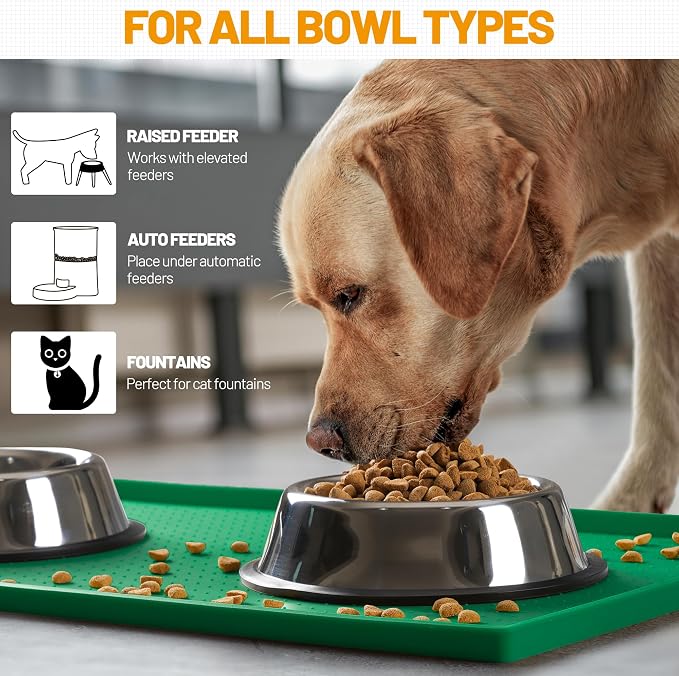Hubulk Dog Feeding Mat, 100% Waterproof Food Grade Silicone Pet Food and Water - Image 6