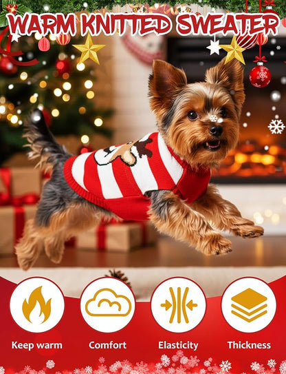 Dog Christmas Sweater, Soft Warm Pet Clothes Coat - Image 4
