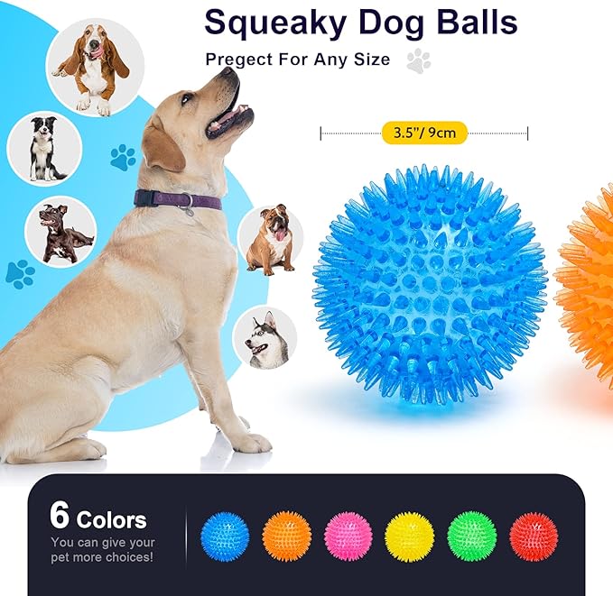 VITEVER 3.5” Squeaky Dog Toy Balls Puppy Chew Toys - Image 2