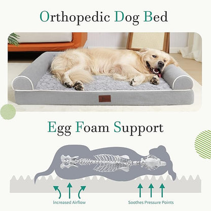 Orthopedic Dog Beds for Large Dogs, Waterproof Lined Egg Crate Foam Pet Bed Mat - Image 2