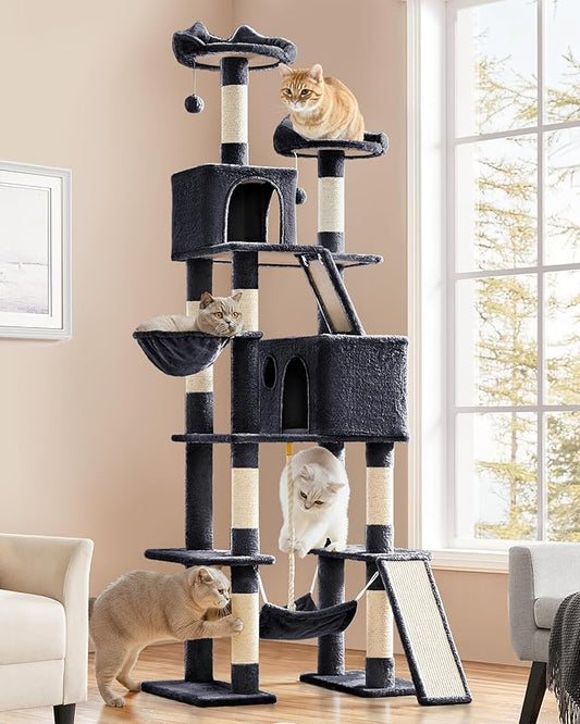 Yaheetech Cat Tree, 82.5in Extra Large Tower w/Cute Perches, Cozy Condo by Yaheetech