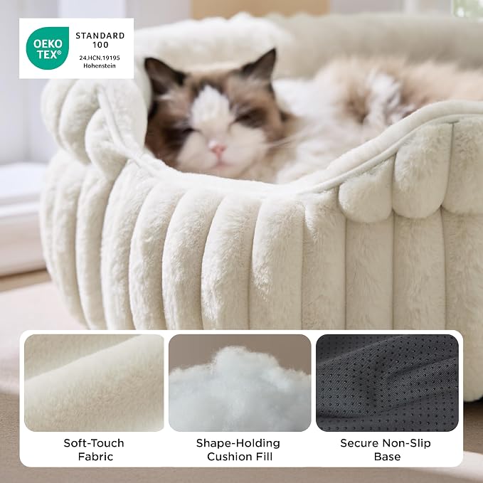 Bedsure ComfyFleece™ Medium Dog Bed, Washable Cute Pet Bed, Super Soft Corduroy - Image 3