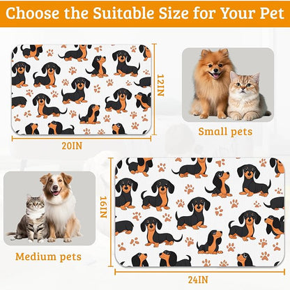 Dog Bowl Mat, Dog Dachshund Pet Feeding Mat - Image 6