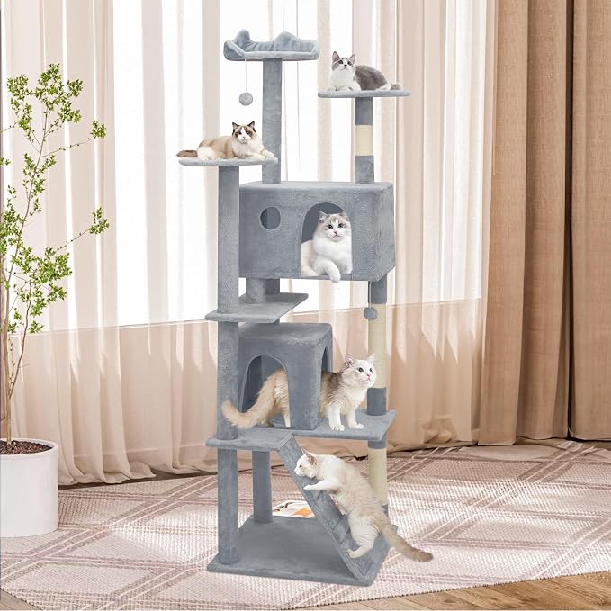 Athena Collection Cat Tree, 77 Inch Cat Tower - Image 3