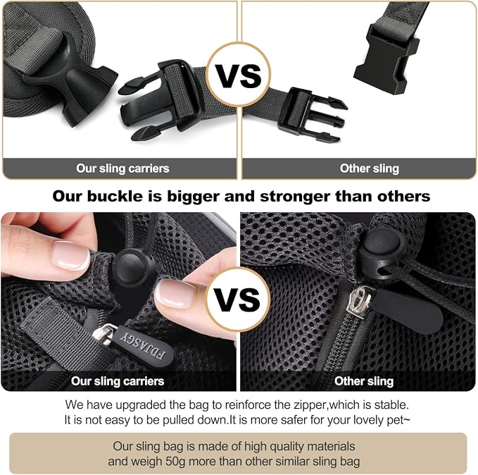 FDJASGY Pet Sling Carrier for Small Dogs Cats, Breathable Mesh Travelling Hand - Image 4