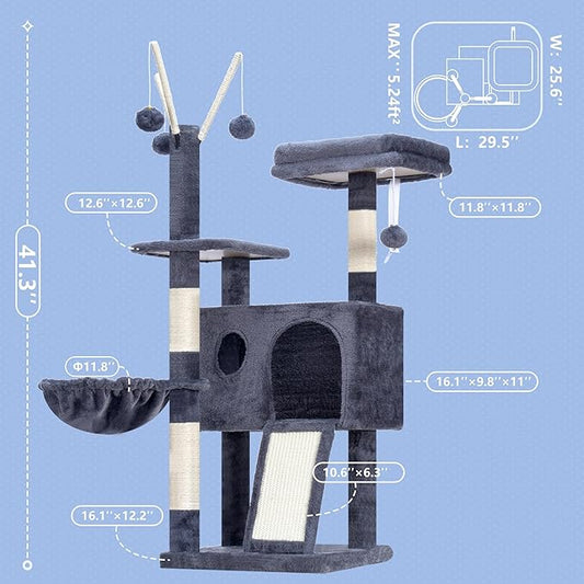 Hey-brother Cat Tree Tower, Scratching Posts - Image 2