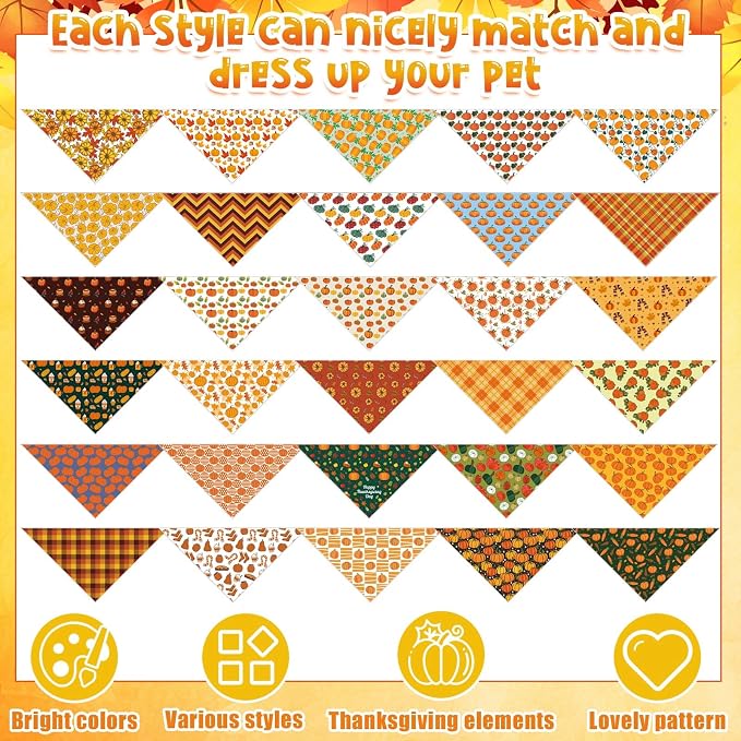 Sanwuta 120 Pcs Thanksgiving Fall Bandanas - Image 3