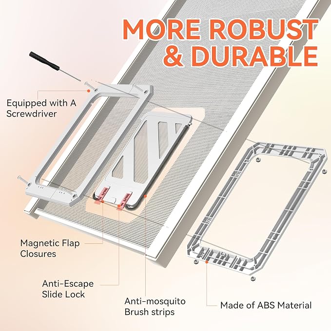 LIBBEPET Cat Door for Screen Door, Lockable Cat Screen Door for Cats & Small - Image 3