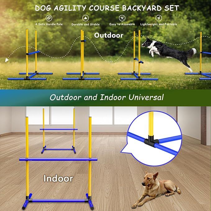 Dog Agility Hurdle Training Set, 4-Sets Jump Bar Equipment - Image 2