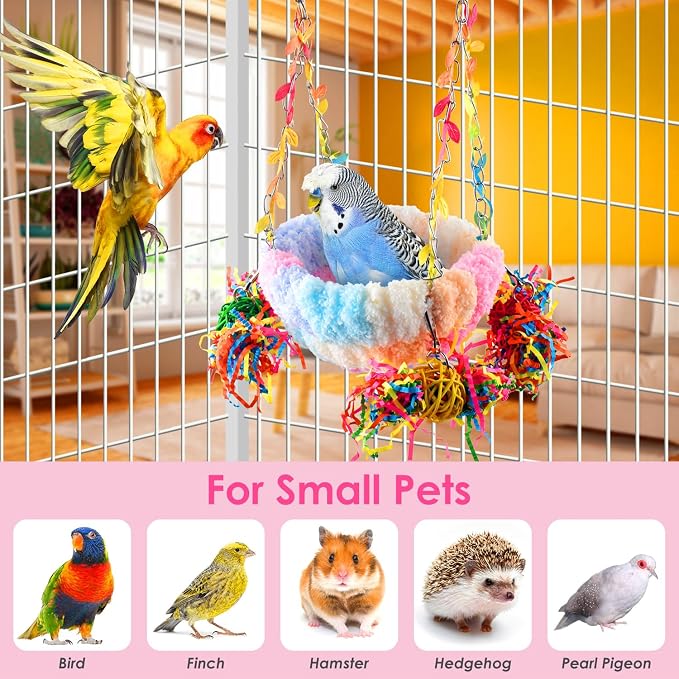 KATUMO Budgies Nest, Conure Snuggle Bed Bird Swing Bed Parrotlet Breeding Nest - Image 7