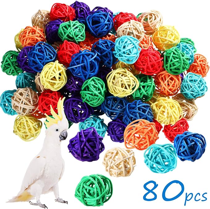 Sumind 80 Pieces Parrot Toy Wooden Blocks Bird Chewing Toys Mini Wood Chips by Sumind