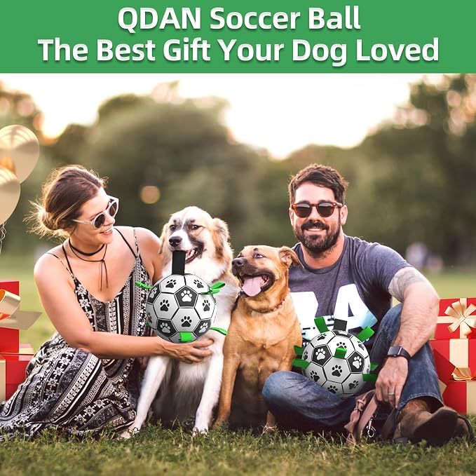 QDAN 2 PCS Dog Toys Soccer Ball Set - Image 2