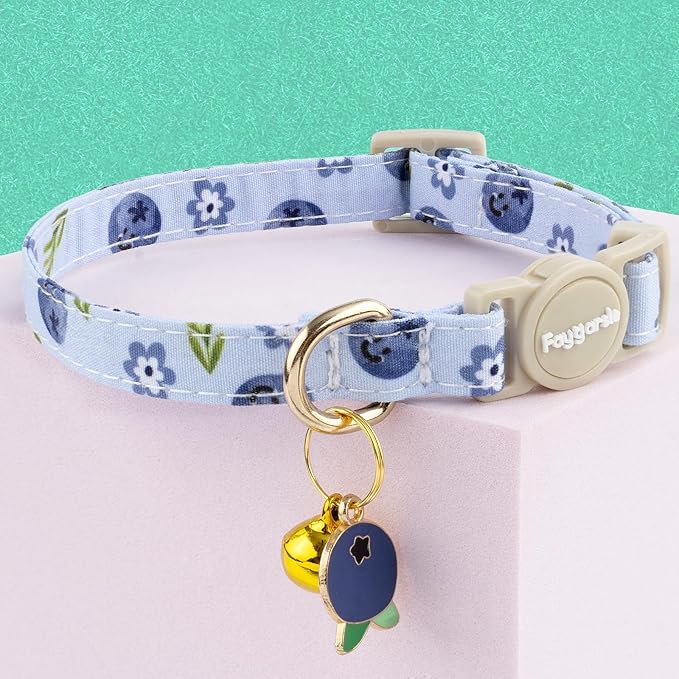 Faygarsle 2 Pack Blueberry Banana Pattern Cat Collars Breakaway Safety Collar - Image 3