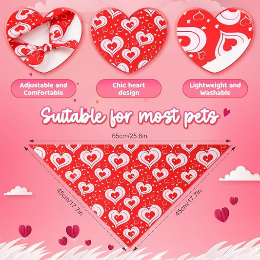 Weewooday 50 Pcs Valentines Dog Bandanas Bulk - Image 2