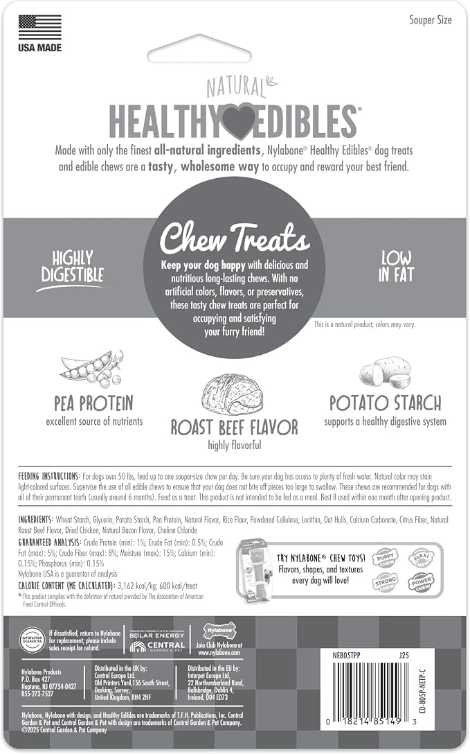 Nylabone Healthy Edibles Natural Dog Chews, Long Lasting Bones - Image 7
