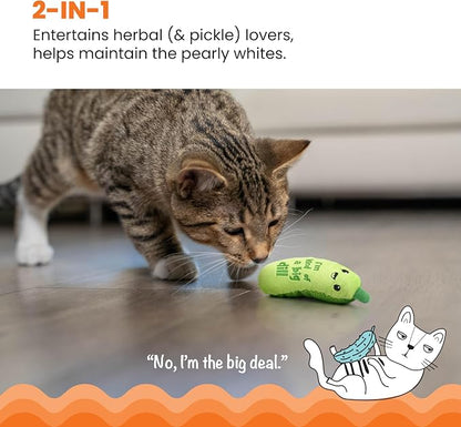 Catstages Crunchy Pickle Kicker Cat Toy – Plush Crinkle Toy - Image 3
