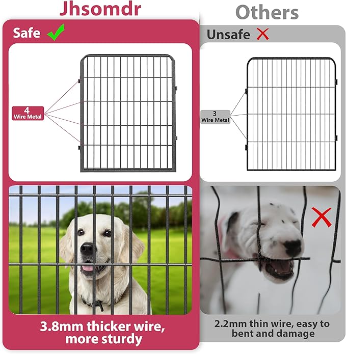 Dog Playpen, 32inch 10 Panels Outdoor Dog Fence Indoor Dog Pen Anti-Rust Pet - Image 4