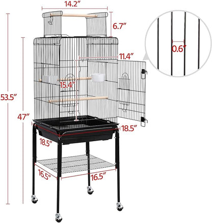 Yaheetech Open Top Rolling Parrot Bird Cage - Image 3