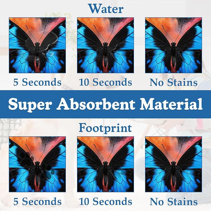 Blue Butterfly on Blooming Pet Feeding Mat– Christmas Stocking Quick Dry - Image 3