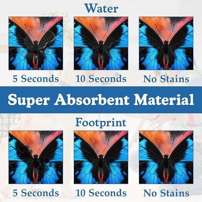 Blue Butterfly on Blooming Pet Feeding Mat– Christmas Stocking Quick Dry - Image 3