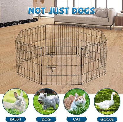 Dog Pen Pet Playpen Dog Fence Indoor Foldable Metal Wire Exercise Puppy Play - Image 6