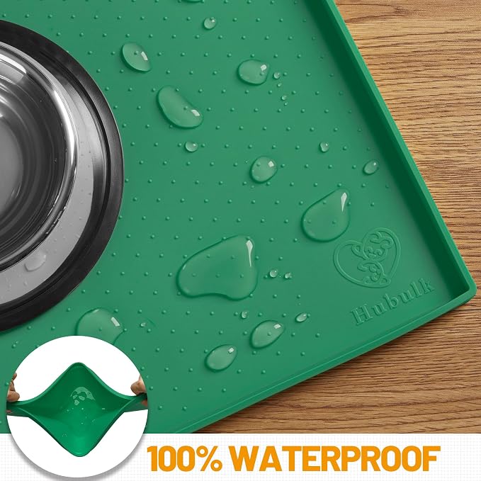 Hubulk Dog Feeding Mat, 100% Waterproof Food Grade Silicone Pet Food and Water - Image 5