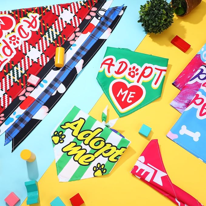 30 Pcs Adopt Me Dog Bandanas Bulk Pet Bibs Colorful Triangle Scarf Pet Adopt Me - Image 3