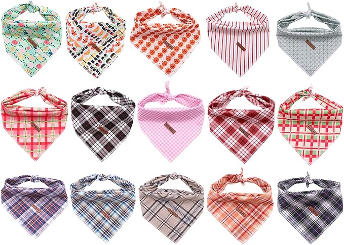 Lionet Paws Dog Bandana Washable Cotton Handkerchief Scarf Triangle Bandana - Image 7