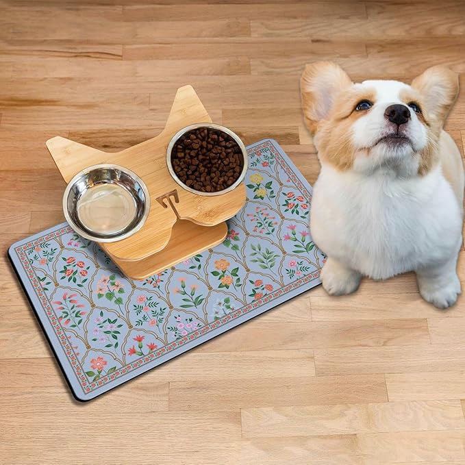 Absorbent Pet Dog Bowl Mat for Food and Water, Pet Cat Food Feeding Mat - Image 2
