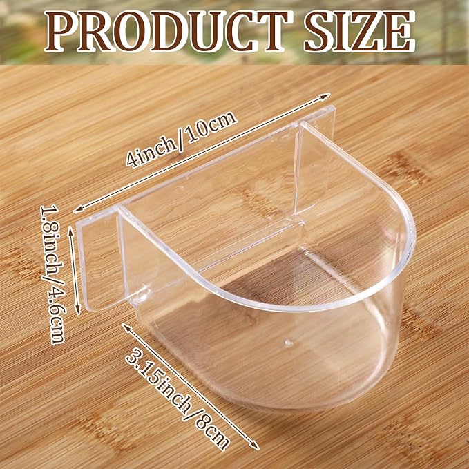 LemonRoad 4 Pcs Bird Cage Feeder Food Water Feeder - Image 2