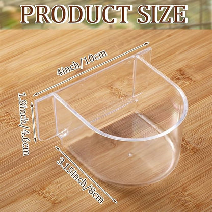 LemonRoad 4 Pcs Bird Cage Feeder Food Water Feeder - Image 2