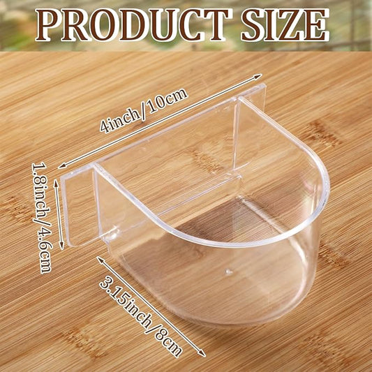 LemonRoad 4 Pcs Bird Cage Feeder Food Water Feeder - Image 2