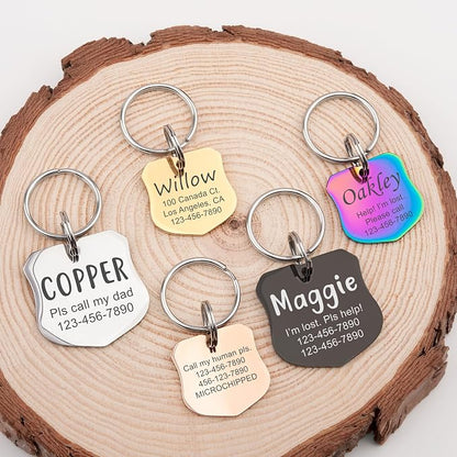 Anavia Personalized Pet ID Tags, Stainless Steel Glossy Laser Engraved Dog Cat - Image 8