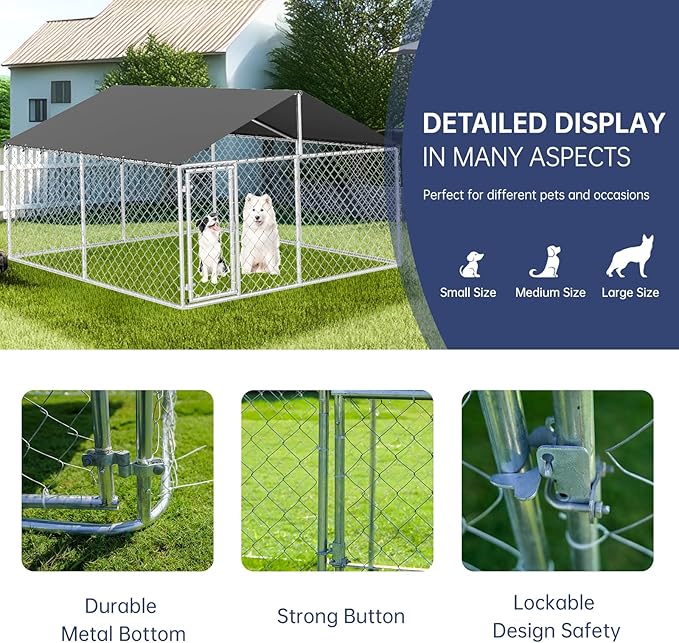 Outdoor Dog Enclosure Heavy Duty Dog Kennel House Mesh Dog Big Cage Pet Kennel - Image 4