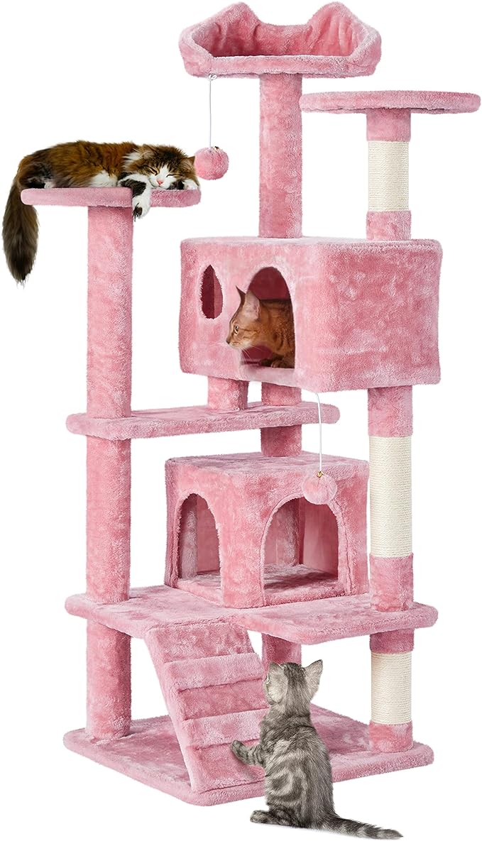 Yaheetech 54in Cat Tree Tower, Dangling Balls Cat Play House by Yaheetech