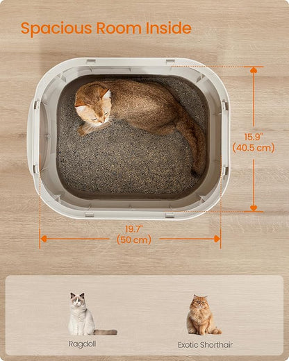 Feandrea Cat Litter Box with Lid, XL Enclosed Litter Box with Slide-Out Tray - Image 3