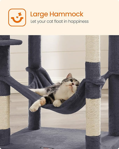 Feandrea Cat Tree, 73.2-Inch Tall Cat Tower, Plush Multi-Level Condo - Image 7