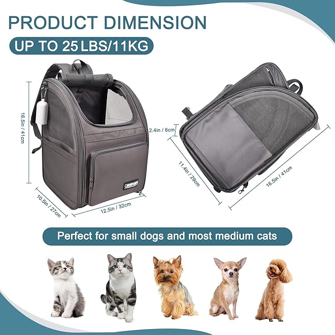 Jespet Pet Backpack Carrier for Small Dog, Soft Carrier Backpack Ideal for - Image 3