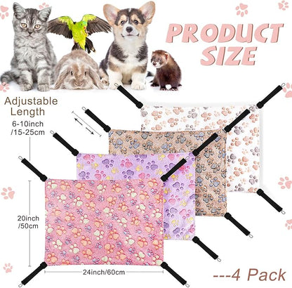 Geelin 4 Pcs Cat Hammock for Cage Hanging Soft Pet Hammock Bed - Image 2
