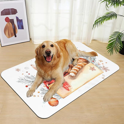 Cat Dog Cat Food Mat–Christmas Stocking Absorbent Waterproof Placemat - Image 7