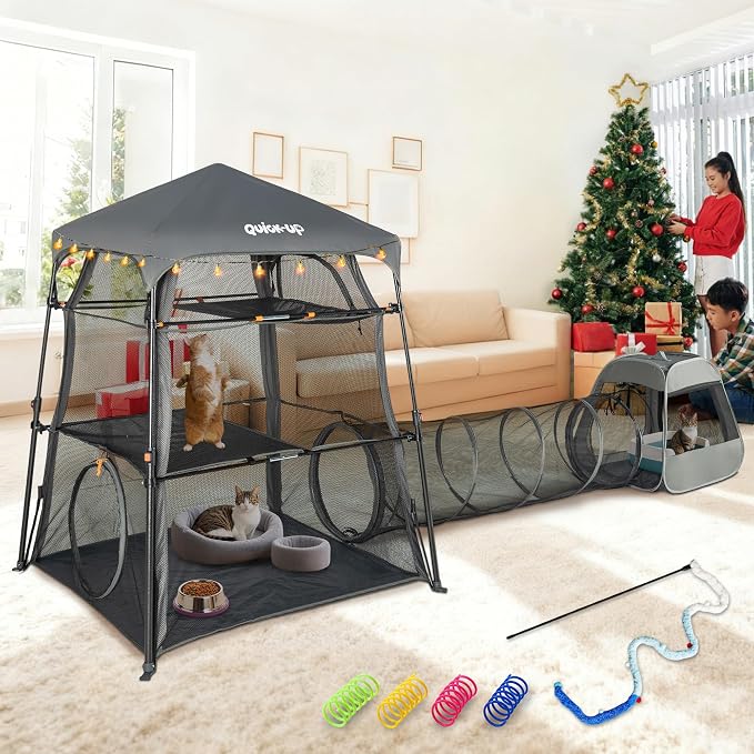 Cat Enclosure Kitten and Tower Tent by QUICK-UP