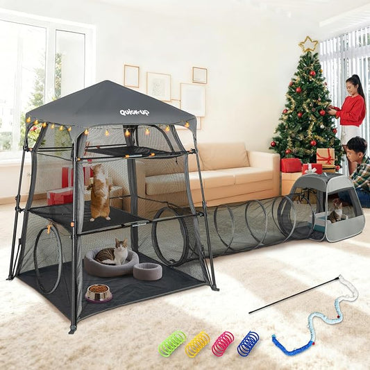 Cat Enclosure Kitten and Tower Tent by QUICK-UP