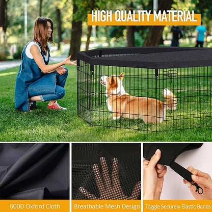 Dog Pen Pet Playpen Dog Fence Pad Indoor Foldable Metal Wire Exercise Puppy - Image 5